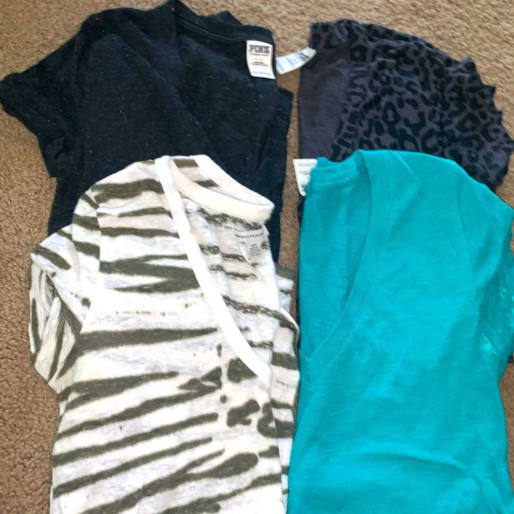 Pink and American eagle t shirts